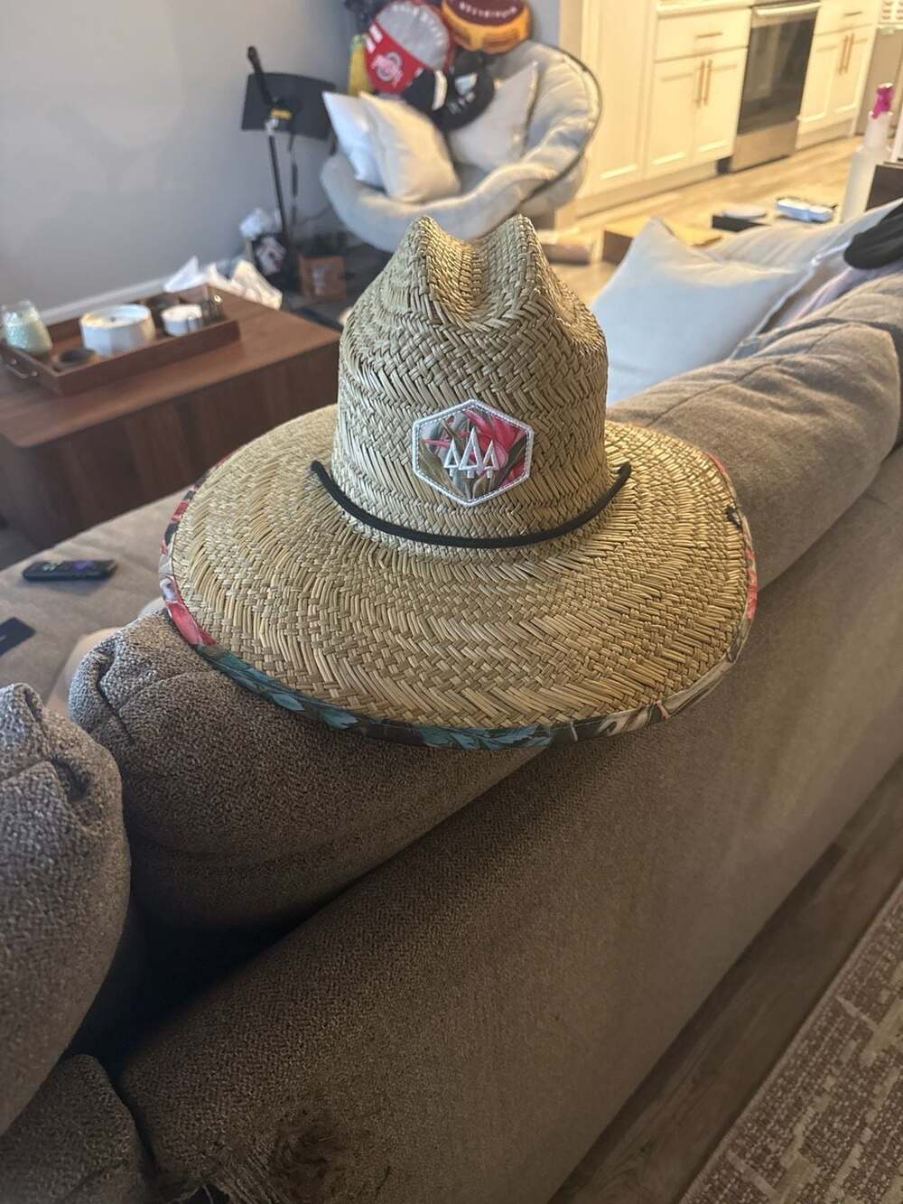 Hemlock Hat Co. Signature Straw Lifeguard Hat Panther Underbrim